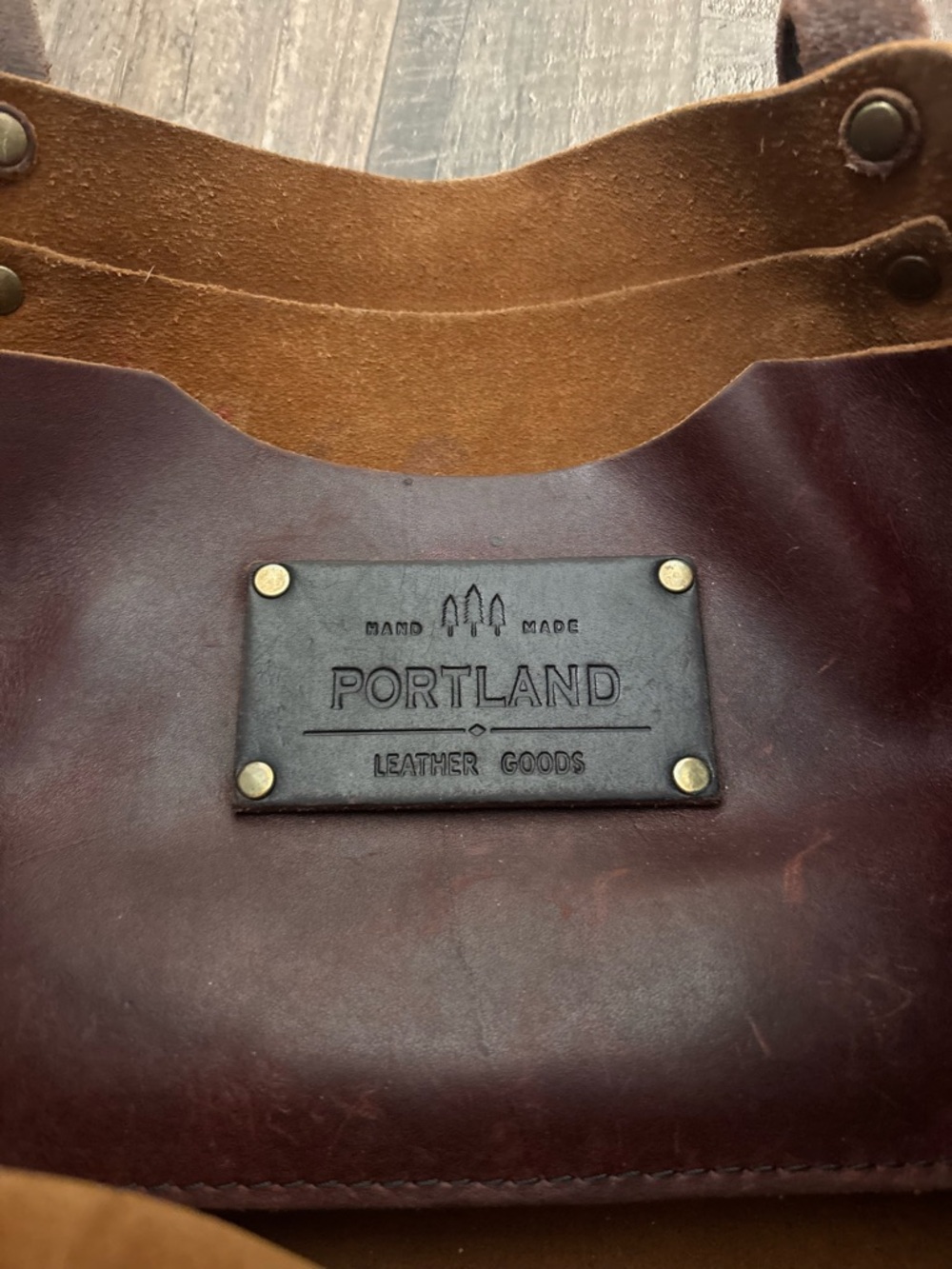 Portland Leather Goods Men’s Burgundy Leather Briefcase